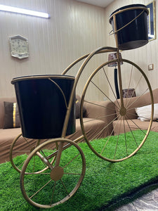 Decorative Cycle with Metal Flower Pots