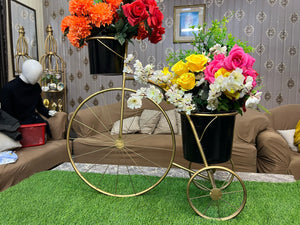 Decorative Cycle with Metal Flower Pots