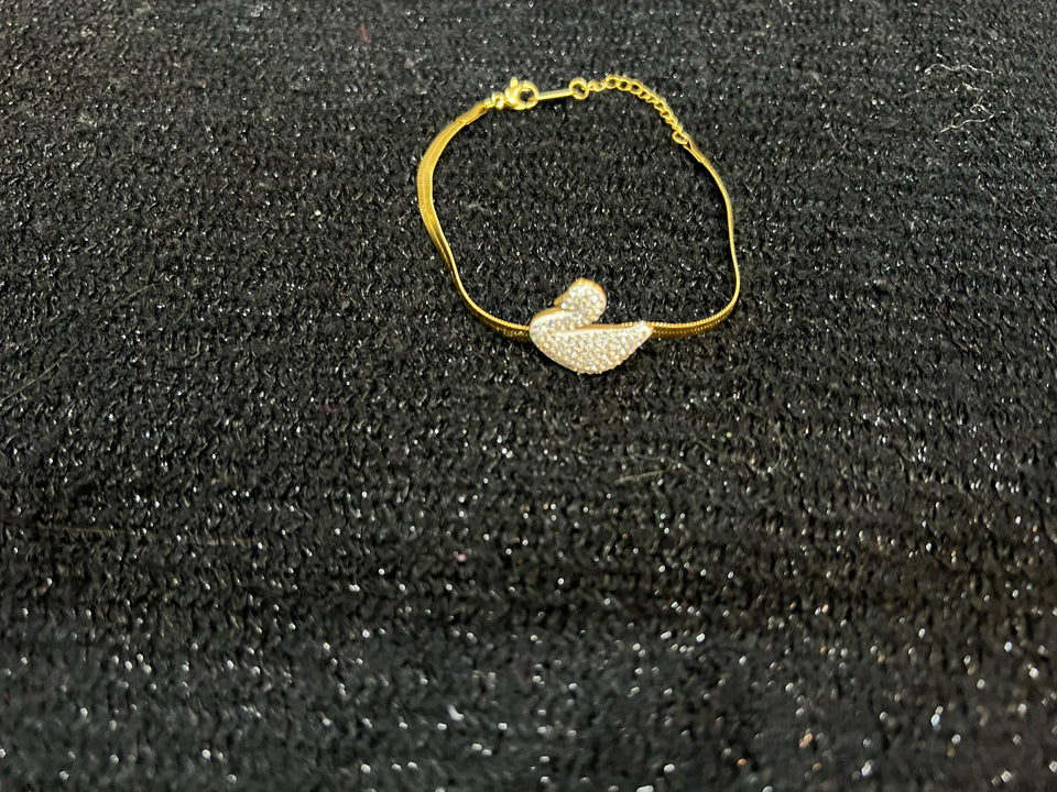 Gold Snake Design Swan Duck Bracelet