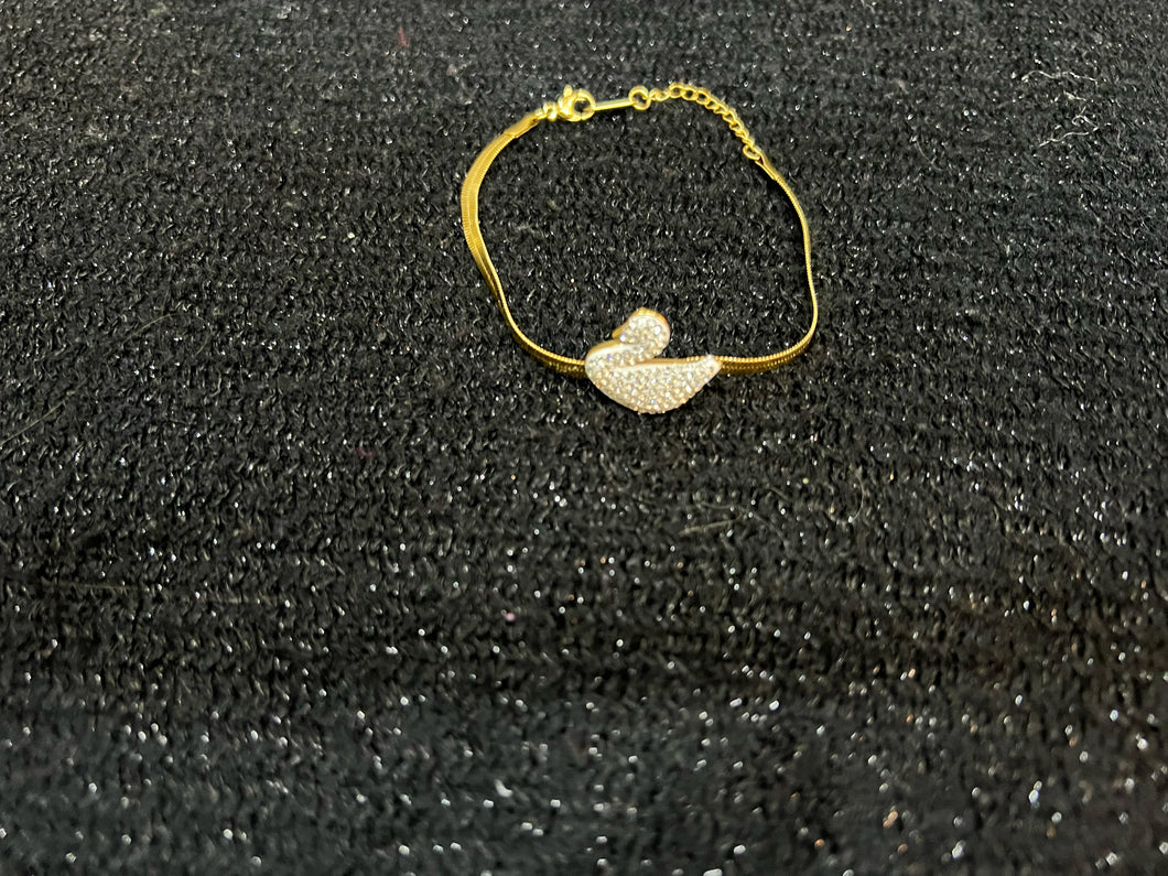 Gold Snake Design Swan Duck Bracelet