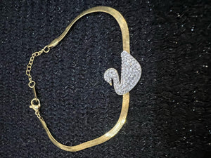 Gold Snake Design Swan Duck Bracelet