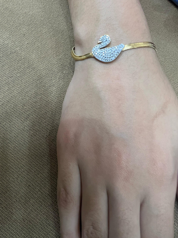 Gold Snake Design Swan Duck Bracelet