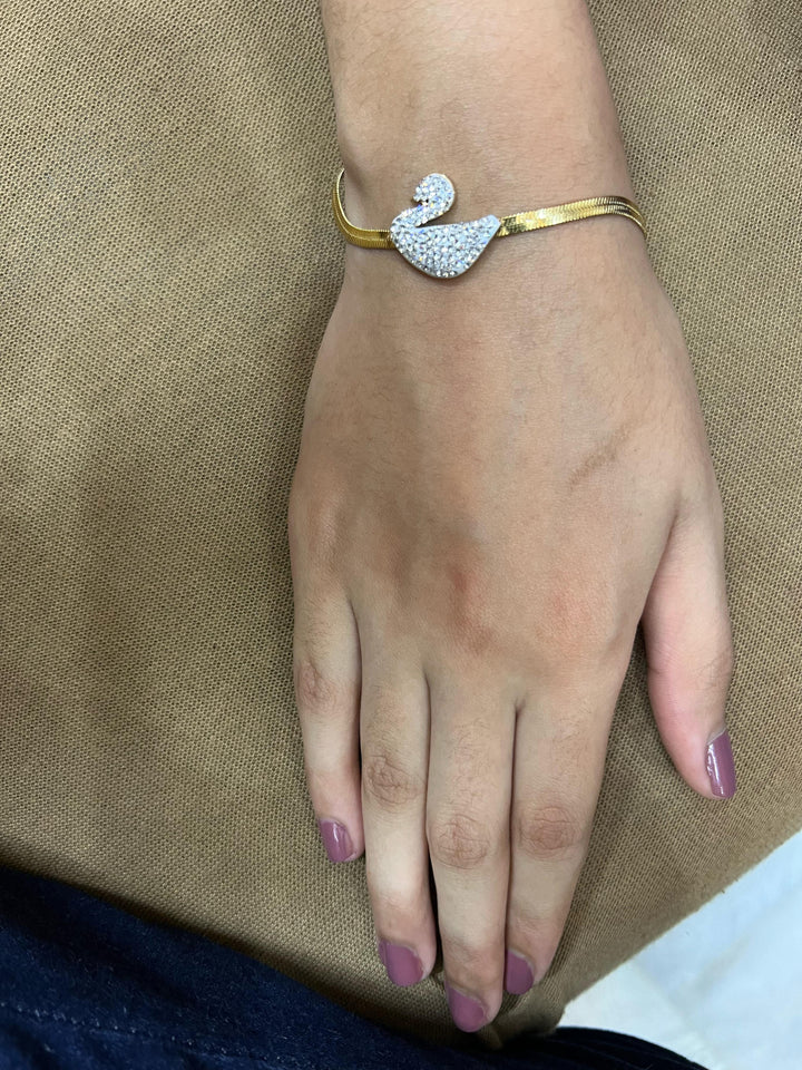 Gold Snake Design Swan Duck Bracelet