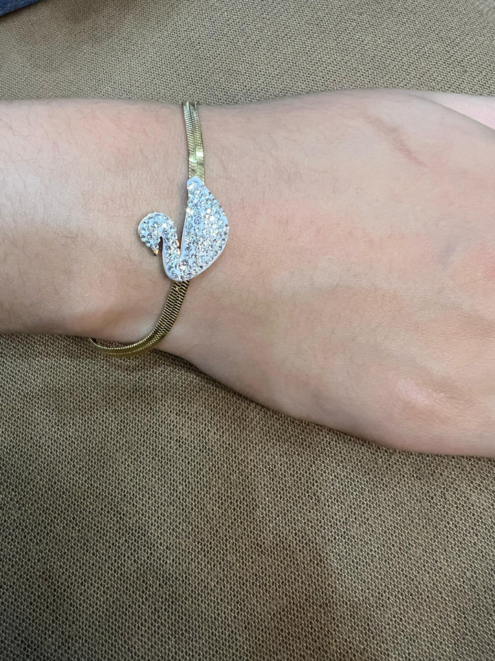 Gold Snake Design Swan Duck Bracelet