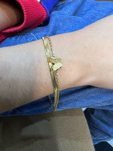 MULTI BUTTERFLY BRACELET WITH DOUBLE CHAIN