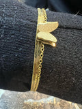 MULTI BUTTERFLY BRACELET WITH DOUBLE CHAIN