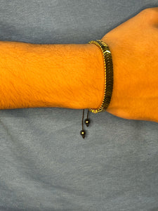 SERPENTINE SILVER, BLACK & GOLDEN MEN'S BRACELET