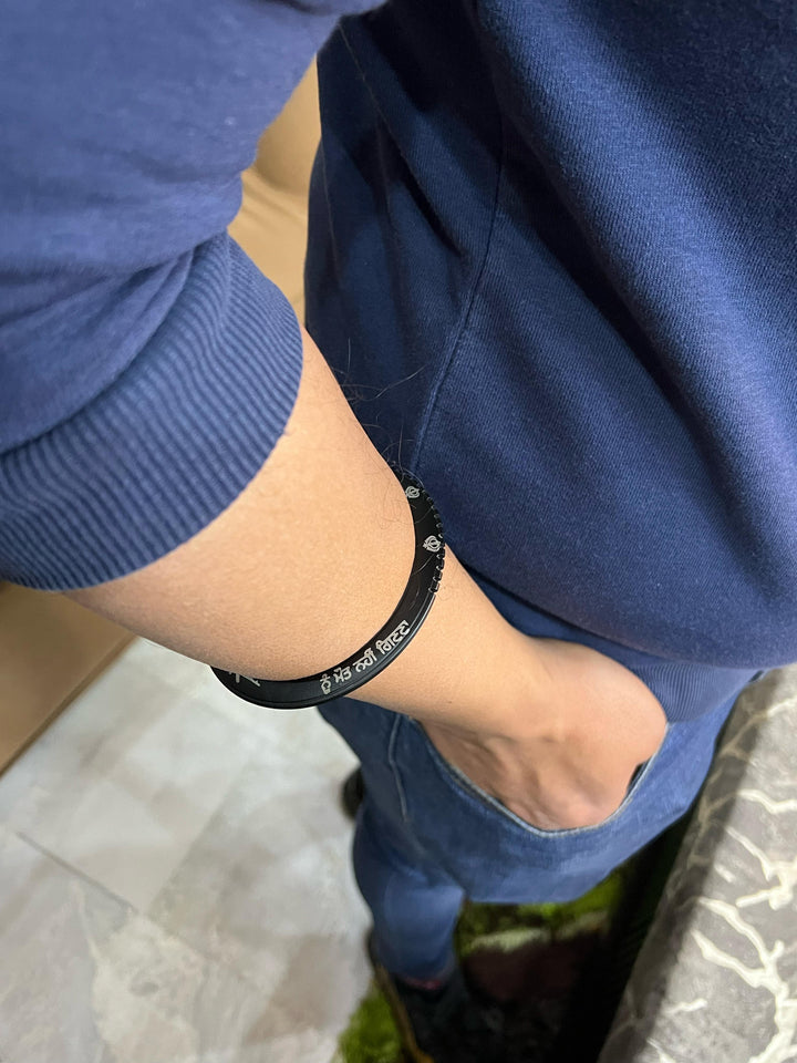 Sidhu Moose Wala Men"s Bracelet Latest Design Black Punjabi Kara for Men Sidhu Moose Wala Black Punjabi Sikh Kara Bracelet Latest Design Premium Quality Bracelet For Men And Boy
