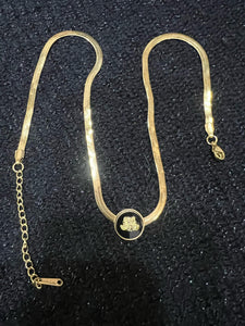 Gold Necklace Bracelet Kara Set, Gorgeous Pendant Bracelet Set, Ladies Fashion Jewelry Set.