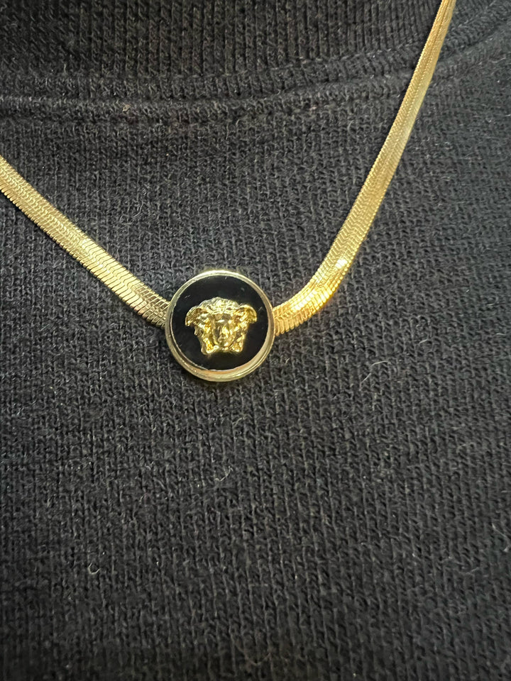 Gold Necklace Bracelet Kara Set, Gorgeous Pendant Bracelet Set, Ladies Fashion Jewelry Set.