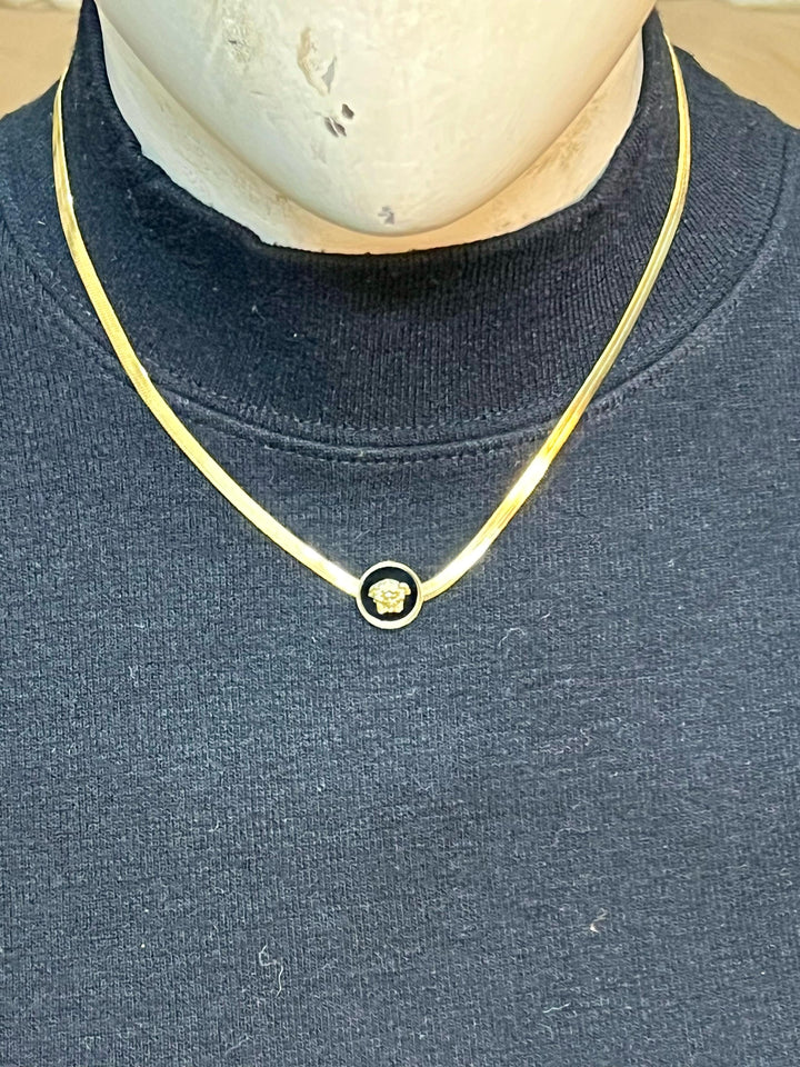 Gold Necklace Bracelet Kara Set, Gorgeous Pendant Bracelet Set, Ladies Fashion Jewelry Set.