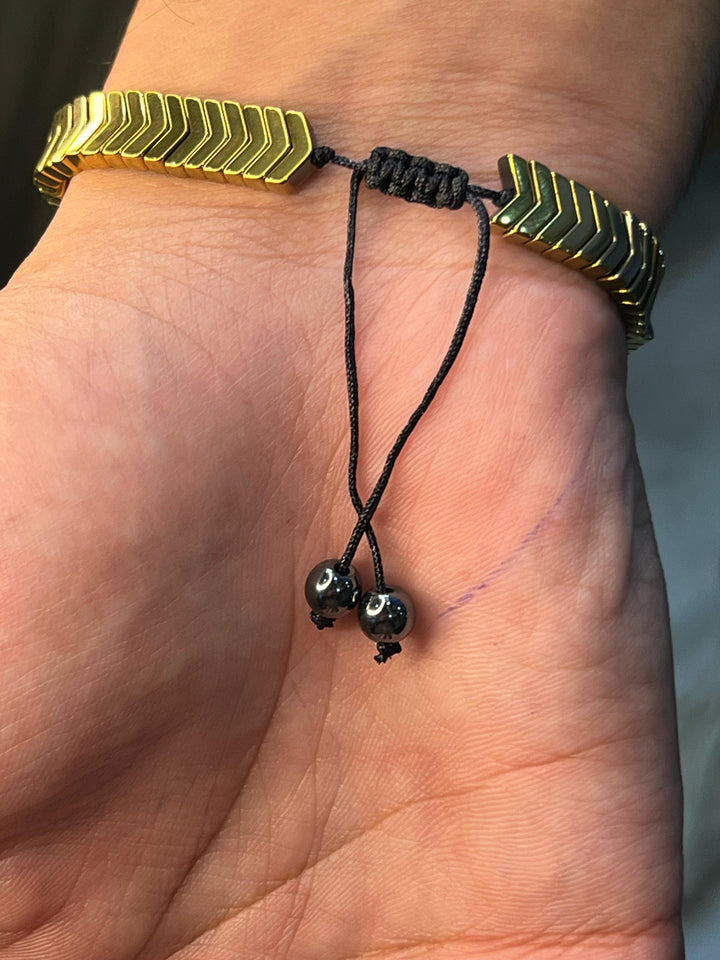 SERPENTINE SILVER, BLACK & GOLDEN MEN'S BRACELET